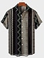 cheap Men&#039;s Printed Shirts-Men&#039;s Summer Hawaiian Shirt Shirt Print Striped Aloha Turndown Street Daily Button-Down Print Short Sleeve Tops Designer Casual Fashion Breathable Wine Blue Gray