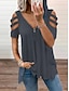 cheap Tees &amp; T Shirts-summer     sexy v-neck zipper short-sleeved solid color t-shirt