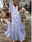 cheap Casual Dresses-Women&#039;s A Line Dress Maxi long Dress Blue Pink Khaki Light Blue Half Sleeve Floral Ruched Spring Summer V Neck Elegant Casual 2022 S M L XL XXL 3XL