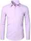 halpa Businesshemden für Herren-Men&#039;s Dress Shirt Button Up Shirt Collared Shirt Wine Black White Long Sleeve Plain Collar Wedding Work Clothing Apparel