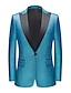 cheap Tuxedo Suits-Silver Sky Blue Gold Men&#039;s Party Prom Disco Suits 2 Piece Sparkling Glitter Peak Tailored Fit Single Breasted One-button 2024