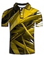 cheap Men&#039;s Shirts-Men&#039;s Golf Shirt Tennis Shirt Geometric 3D Print Collar Turndown Casual Daily Short Sleeve 3D Print Print Tops Personalized Casual Fashion Green Purple Yellow / Vacation / Holiday / golf shirts
