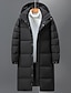 cheap Men&#039;s Downs &amp; Parkas-Men&#039;s Winter Coat Down Jacket Parka Hooded 90% White duck down Outdoor Daily Long Sporty Casual Warm Breathable Fall Winter Solid Color Black White Puffer Jacket