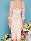 cheap Party Dresses-Women&#039;s Two Piece Dress Knee Length Dress White Pink Yellow Light Green Light gray Light Blue 3/4 Length Sleeve Floral Pure Color Lace Spring Summer Crew Neck Elegant Classic Party 2022 S M L XL XXL