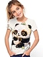 tanie dziewczęce koszulki 3d-Dla dziewczynek 3D Zwierzę Kwiaty Wilk Podkoszulek Krótki rękaw Druk 3D Lato Wiosna Aktywny Moda Śłodkie Poliester Dzieci 3-12 lat Na zewnątrz Codzienny Regularny