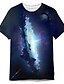 cheap Men&#039;s 3D T-shirts-Men&#039;s T shirt Tee Designer Summer Short Sleeve Galaxy Graphic Patterned 3D Print Crew Neck Daily Sports Print Clothing Clothes Designer Casual Classic Blue