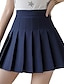 cheap Women&#039;s Skirts-Women&#039;s Elegant Preppy Skirts Party Party / Evening Solid Colored Pleated Navy Pink Black S M L / Loose