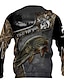 baratos Padrão 3D-Homens Gráfico Animal Peixes Moletom Moletons Roupa de rua Designer Manga Longa Com Capuz Desportos e Ar livre Diário Khaki claro. Preto Imprimir Primavera &amp; Outono Designer