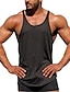 ieftine Tricouri de Sală-Bărbați Bluză Vest Top Sub Cămașă Cămașă fără mâneci Grafic Simplu Rotund Mărime Plus Sport Sală de Fitness Fără manșon Îmbrăcăminte Bumbac Muşchi