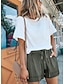 voordelige Shorts voor dames-Dames Korte broek Katoenmix Zak zakkerig Medium Taille Korte Licht Blauw Lente zomer