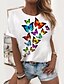 cheap Tees &amp; T Shirts-Women&#039;s Butterfly Casual Weekend Butterfly Painting Short Sleeve T shirt Tee Round Neck Print Basic Essential Tops White Black S / 3D Print