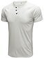 cheap Men&#039;s Clothing-Men&#039;s T-shirt Sleeve Color Block Henley Thin Summer Light Khaki. Green White Black Dark Blue