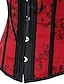 cheap Corsets-Corset Women&#039;s Corsets Trachtenmieder Xmas Halloween Party &amp; Evening Valentine&#039;s Day Club Red Country Bavarian Comfortable Hook &amp; Eye Lace Up Lace up Backless Tummy Control Flower Summer Spring