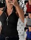 preiswerte Super Sale-Damen Frühling Sommer einfarbig Grubenstreifen Revers Reißverschluss Weste Damenmode lässig T-Shirt