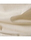 cheap Cotton Linen Shirt-Men&#039;s Linen Shirt Summer Shirt Beach Shirt White Army Green Khaki Long Sleeve Text Standing Collar Spring, Fall, Winter, Summer Casual Daily Clothing Apparel Patchwork