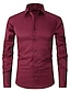 abordables Camisas de vestir para hombres-Hombre Camisa para Vestido Abotonar la camisa Camisa de cuello Blanco Rosa Rojo Manga Larga Plano Cuello Vuelto Primavera &amp; Otoño Boda Exterior Ropa Abotonar