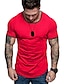 ieftine Tricouri casual pentru bărbați-Bărbați Tricou Manșon scurt Culoare solidă Stil Nautic Trifoi Alb Negru Roșu-aprins Casual Zilnic Îmbrăcăminte Sport Îmbrăcăminte sportivă Muşchi / Vară / Vară
