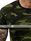 cheap Men&#039;s Casual T-shirts-Men&#039;s T shirt Tee Shirt non-printing Camo / Camouflage Round Neck Daily Short Sleeve Tops Muscle Blue Army Green Light gray
