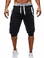 cheap Men-Men&#039;s Capri shorts 3/4 Length Medium Spring &amp; Summer Black Gray Silver Gray