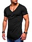 cheap Men&#039;s Casual T-shirts-Men&#039;s T shirt Tee V Neck Short Sleeve Solid Color V Neck Clothing Clothes Casual Muscle Green White Black