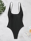 cheap One-piece swimsuits-Women&#039;s Swimwear One Piece Monokini Bathing Suits Normal Swimsuit Tummy Control Slim Solid Color White Black Gray Pink Light Green Strap Bathing Suits Sports Casual Holiday / New / Padded Bras