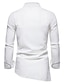 cheap Men&#039;s Tuxedo Shirts-Men&#039;s Tuxedo Shirts Shirt Solid Colored Standing Collar Party Casual Long Sleeve Tops Retro Wine White Black / Summer  Shirts/Wedding