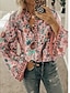 preiswerte Basic-Damenoberteile-Damen Hemd Bluse Gelb Rosa Pudriges Rosa Graphic Blumen Taste Bedruckt Langarm Täglich Festtage Vintage Boho Strassenmode Rundhalsausschnitt Standard Boho S