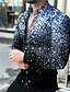 cheap Men-Men&#039;s Shirt 3D Constellation 3D Print Turndown Street Casual Long Sleeve Button-Down Print Tops Casual Fashion Breathable Blue Pink Gold / Spring / Summer