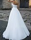 cheap Wedding Dresses-Hall Formal Wedding Dresses A-Line Sweetheart Sleeveless Sweep / Brush Train Tulle Bridal Gowns With Ruched Appliques 2024