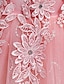 billiga Klänningar-barn flickor blommig enfärgad en linje klänning prestanda bröllopsfest ruched mesh rosa ljusblå vit maxi ärmlös söta prinsessklänningar sommar höst normal passform 3-12 år