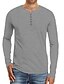 cheap Men&#039;s Clothing-Men&#039;s T shirt Tee Solid Color Button Down Collar Daily Outdoor Long Sleeve Button-Down Tops Simple Fashion Sports Black Light gray Dark Gray