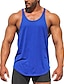 ieftine Tricouri de Sală-Bărbați Bluză Vest Top Sub Cămașă Cămașă fără mâneci Grafic Simplu Rotund Mărime Plus Sport Sală de Fitness Fără manșon Îmbrăcăminte Bumbac Muşchi