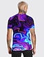 billige Geometrisk-Herre T skjorte T-skjorter Grafisk Rund hals Blå 3D-utskrift Avslappet Daglig Kortermet 3D-utskrift Klær Mote Kul Designer Bekvem