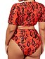 cheap Bikini Sets-Women&#039;s Swimwear Bikini 2 Piece Plus Size Swimsuit Hole Red V Wire Padded Bathing Suits Vacation Sexy New / Modern / Padded Bras