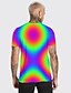 abordables Geometrical-Homme T shirt Tee Tee Graphic Col Rond Rose Claire Bleu Vert Bleu clair 3D effet Casual du quotidien Manche Courte Impression 3D Vêtement Tenue Mode Frais Design Confortable