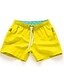 cheap Casual Shorts-Men&#039;s Straight Shorts Elastic Drawstring Design Casual Streetwear Daily Going out Beach Micro-elastic Outdoor Sports Solid Colored Mid Waist White Yellow Grey S M L