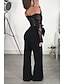 cheap Evening Dresses-Jumpsuits Elegant Rompers Wedding Guest Formal Evening Dress Off Shoulder Long Sleeve Floor Length Lace with Lace Insert Pure Color 2022