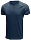 cheap Men&#039;s Clothing-Men&#039;s T-shirt Sleeve Color Block Henley Thin Summer Light Khaki. Green White Black Dark Blue