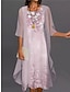cheap Print Dress Sets-Women&#039;s A Line Dress Floral Print Crew Neck Midi Dress Elegant Classic Vacation Half Sleeve Summer Spring