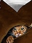 preiswerte 3d Hoodies&amp;Sweatshirts des Jungen-Kinder Jungen Kapuzenshirt Langarm Braun 3D-Druck Katze Tier Tasche Täglich Innen Outdoor Aktiv Modisch Täglich Sport 3-12 Jahre