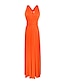 זול שמלות שושבינה-שמלת שושבינה בקו א-ליין / צווארון V ללא שרוולים ספנדקס באורך רצפה עם אבנט / סרט / קפלים 2023