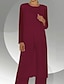 cheap Mother of the Bride Pantsuits-Jumpsuit / Pantsuit 3 Piece Mother of the Bride Dress Wedding Guest Elegant Jewel Neck Floor Length Chiffon Long Sleeve with Sequin 2024