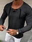 cheap Men-Men&#039;s T shirt Bishop Sleeve Drawstring V Neck Medium Spring &amp; Summer White Black Gray Khaki