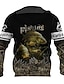 baratos Padrão 3D-Homens Gráfico Animal Peixes Moletom Moletons Roupa de rua Designer Manga Longa Com Capuz Desportos e Ar livre Diário Khaki claro. Preto Imprimir Primavera &amp; Outono Designer