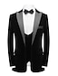 billiga Tuxedo kostymer-svart vinröd mörkblå herrfest baldräkter 3-delad enkel peak standard passform enkelknäppt enknapps 2023