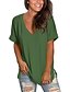 cheap Women&#039;s T-shirts-Women&#039;s Casual Daily Weekend T shirt Tee Plain Short Sleeve V Neck Basic Tops Green White Black S