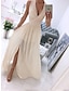 cheap Party Dresses-Women&#039;s Party Dress Swing Dress Long Dress Maxi Dress Leather Pink White Light Green Pure Color Sleeveless Spring Summer Split Vacation V Neck Party Wedding Guest Spring Dress 2023 S M L XL 2XL