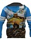 baratos Padrão 3D-Homens Gráfico Animal Peixes Moletom Moletons Roupa de rua Designer Manga Longa Com Capuz Desportos e Ar livre Diário Khaki claro. Preto Imprimir Primavera &amp; Outono Designer