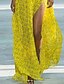 cheap Party Dresses-Women‘s Swing Dress Maxi long Dress Prom Dress Yellow Sleeveless Floral Split Cold Shoulder Print Spring Summer Square Neck Party Stylish Elegant Party Loose 2022 S M L XL XXL / Party Dress