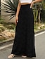 cheap Women&#039;s Skirts-women&#039;s floral lace a-line vintage elegant high waisted pleated maxi long lace skirt beige black s m l xl xxl